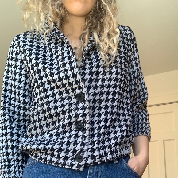 Vintage Houndstooth Cropped Jacket - Picture 6 of 6